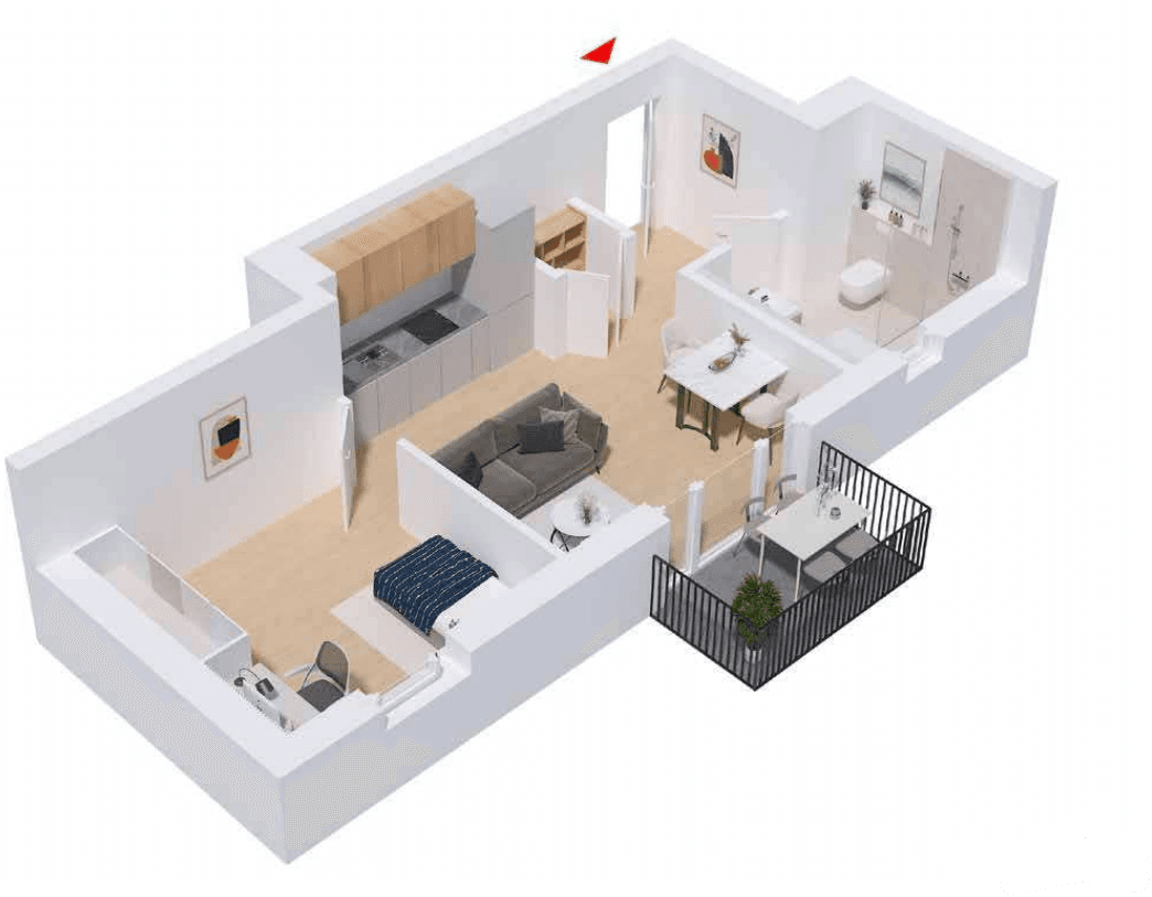 Prenájom bytu 2-izbový 42 m², Dingolfing, Bavorsko Prenájom bytu 2-izbový 42 m², Dingolfing, Bavorsko