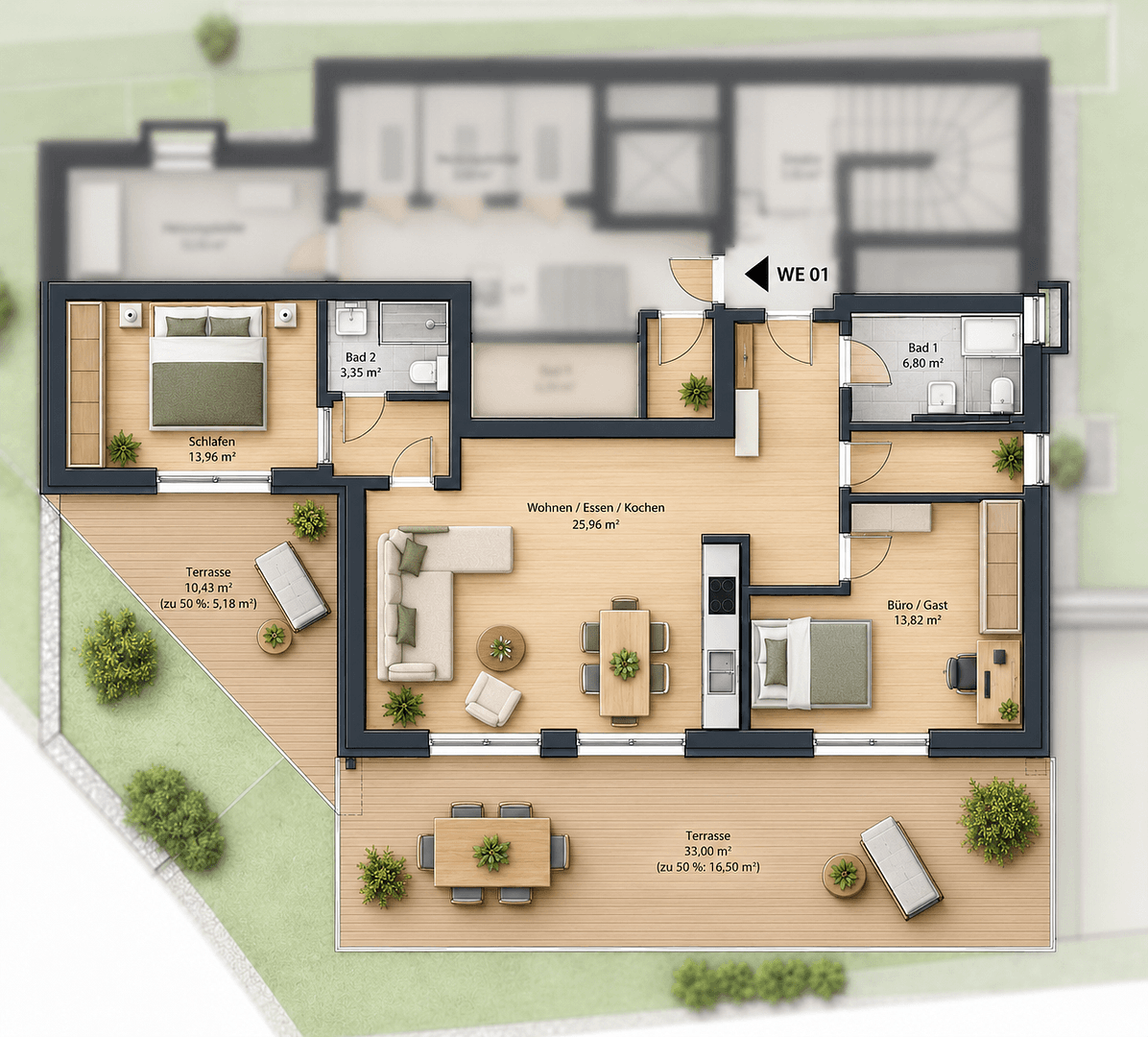 Prenájom bytu 3-izbový 96 m², Rotenberg 54, Marburg, Hesensko Prenájom bytu 3-izbový 96 m², Rotenberg 54, Marburg, Hesensko