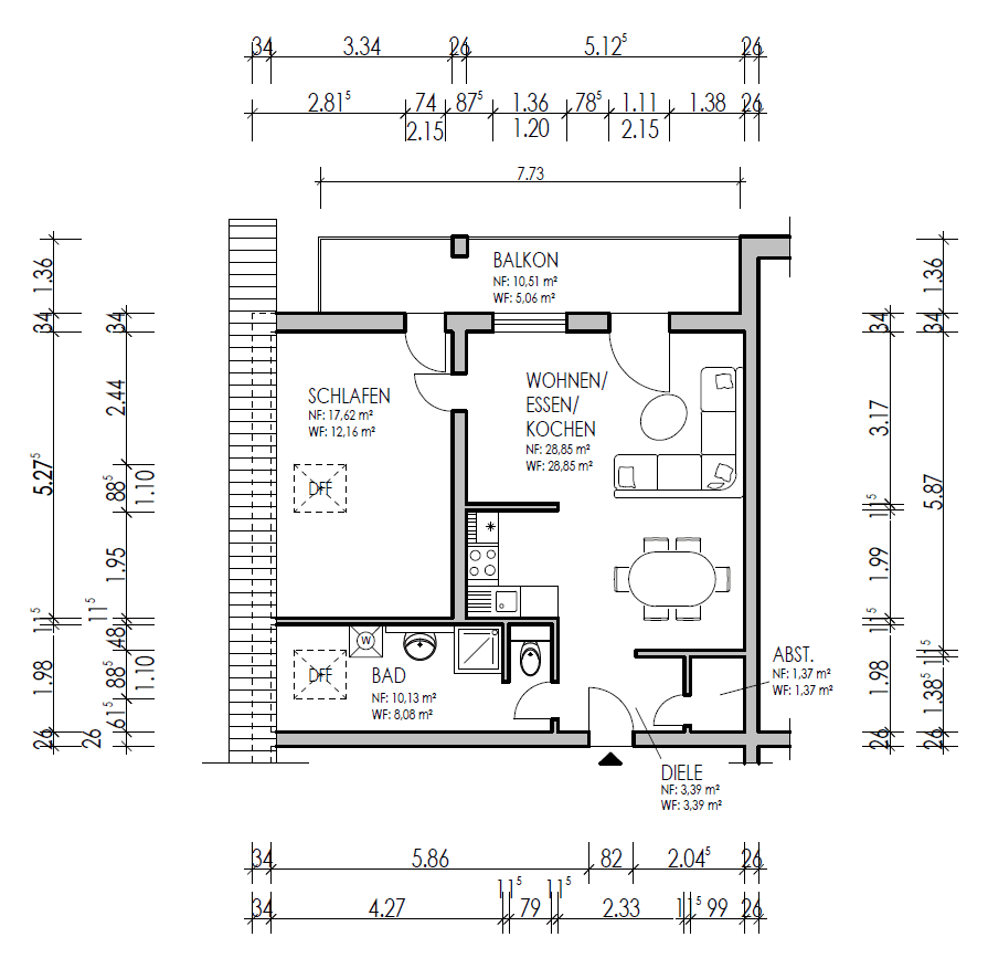 Prenájom bytu 2-izbový 59 m², St.-Urban-Str. 4, Worms, Porýnie-Falcko Prenájom bytu 2-izbový 59 m², St.-Urban-Str. 4, Worms, Porýnie-Falcko