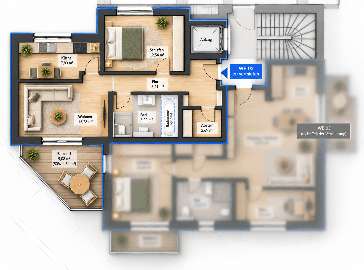 Prenájom bytu 2-izbový 60 m², Rotenberg 54b, Marburg, Hesensko Prenájom bytu 2-izbový 60 m², Rotenberg 54b, Marburg, Hesensko