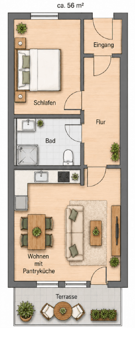 Predaj bytu 2-izbový 56 m², Hamburg, Hamburg Predaj bytu 2-izbový 56 m², Hamburg, Hamburg