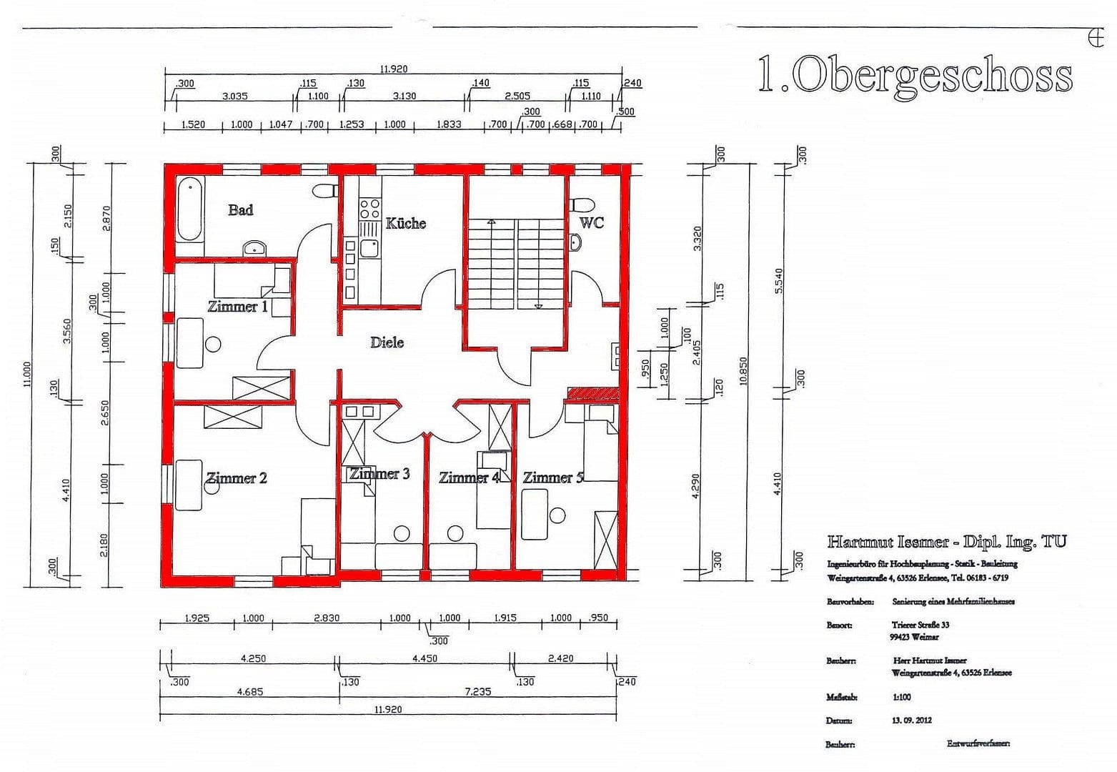 Prenájom bytu 1-izbový 16 m², Trierer Straße 33, Weimar, Durínsko Prenájom bytu 1-izbový 16 m², Trierer Straße 33, Weimar, Durínsko