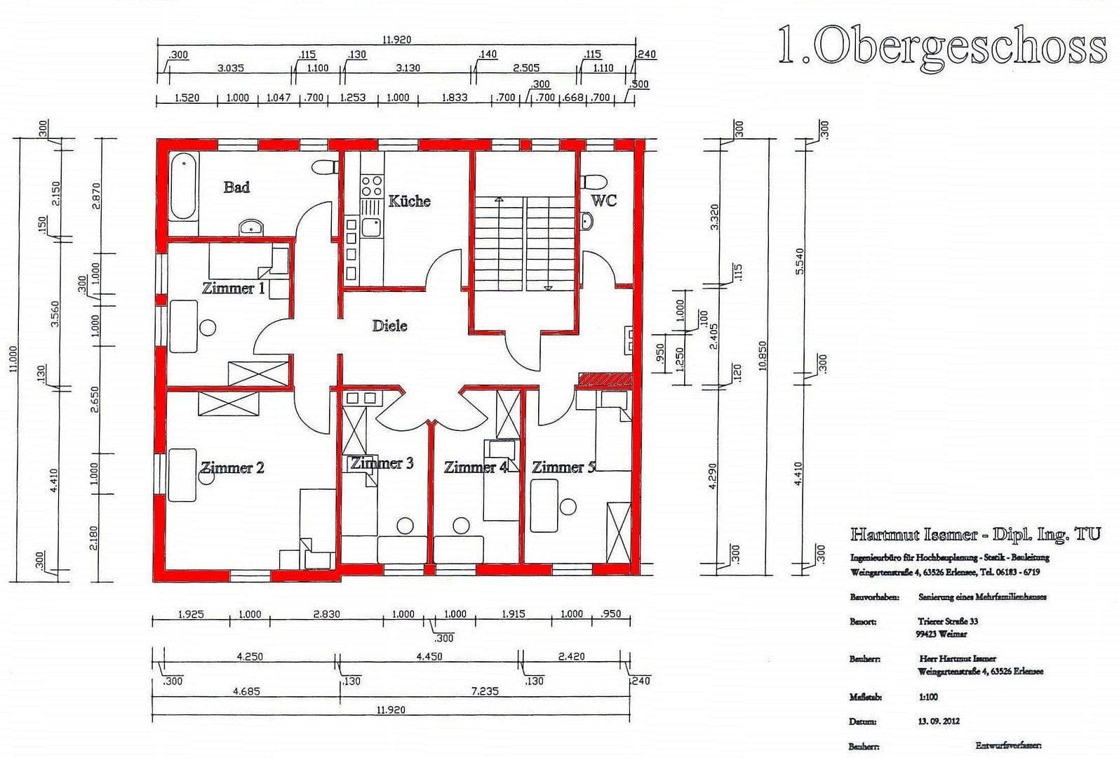 Prenájom bytu 1-izbový 16 m², Trierer Straße 33, Weimar, Durínsko Prenájom bytu 1-izbový 16 m², Trierer Straße 33, Weimar, Durínsko