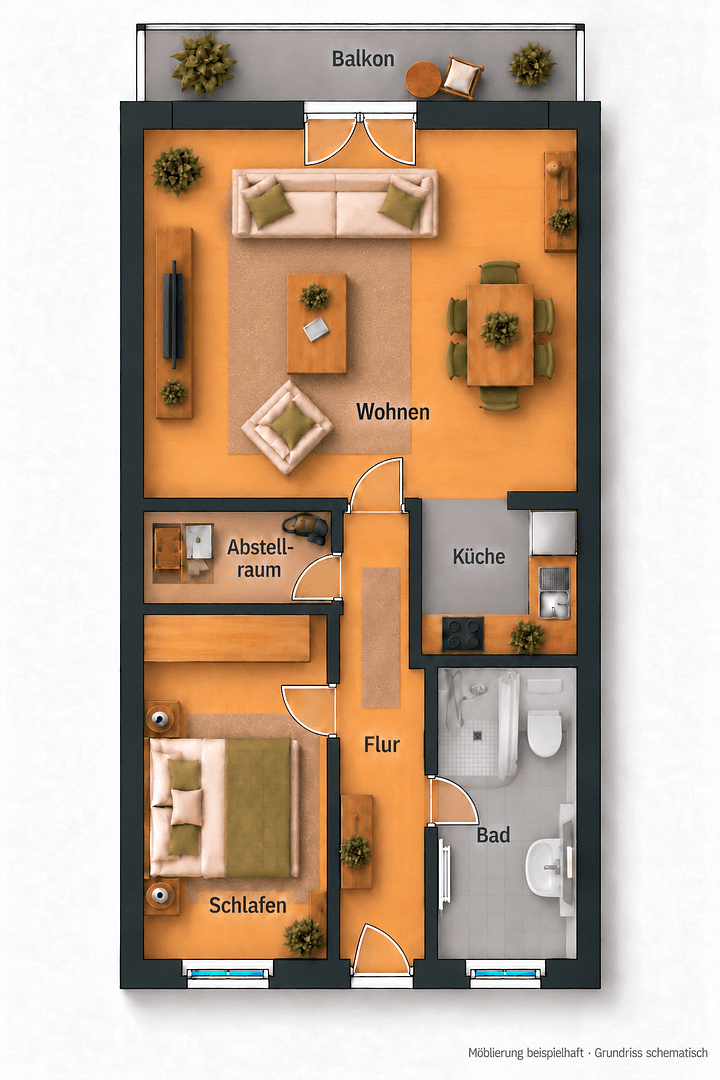 Prenájom bytu 2-izbový 51 m², Bremen, Brémy Prenájom bytu 2-izbový 51 m², Bremen, Brémy