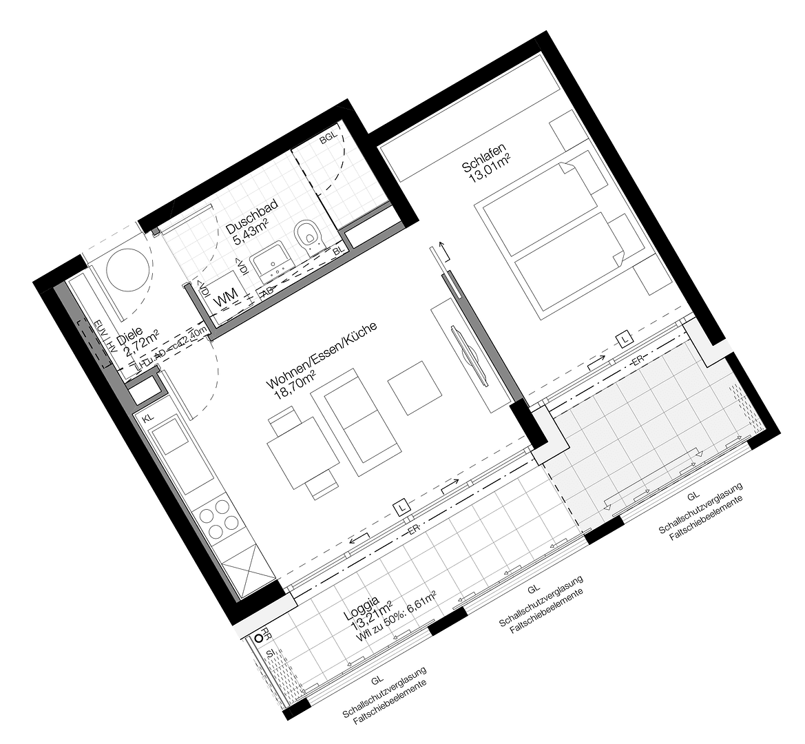 Prenájom bytu 2-izbový 47 m², München, Bavorsko Prenájom bytu 2-izbový 47 m², München, Bavorsko