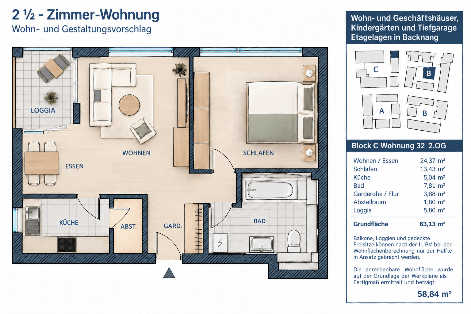 Prenájom bytu 2-izbový 59 m², Backnang, Bádensko-Wurttembersko Prenájom bytu 2-izbový 59 m², Backnang, Bádensko-Wurttembersko