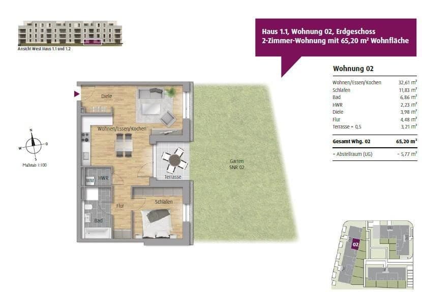 Prenájom bytu 2-izbový 66 m², Herbert-Belser-Ring 2, Maintal, Hesensko Prenájom bytu 2-izbový 66 m², Herbert-Belser-Ring 2, Maintal, Hesensko