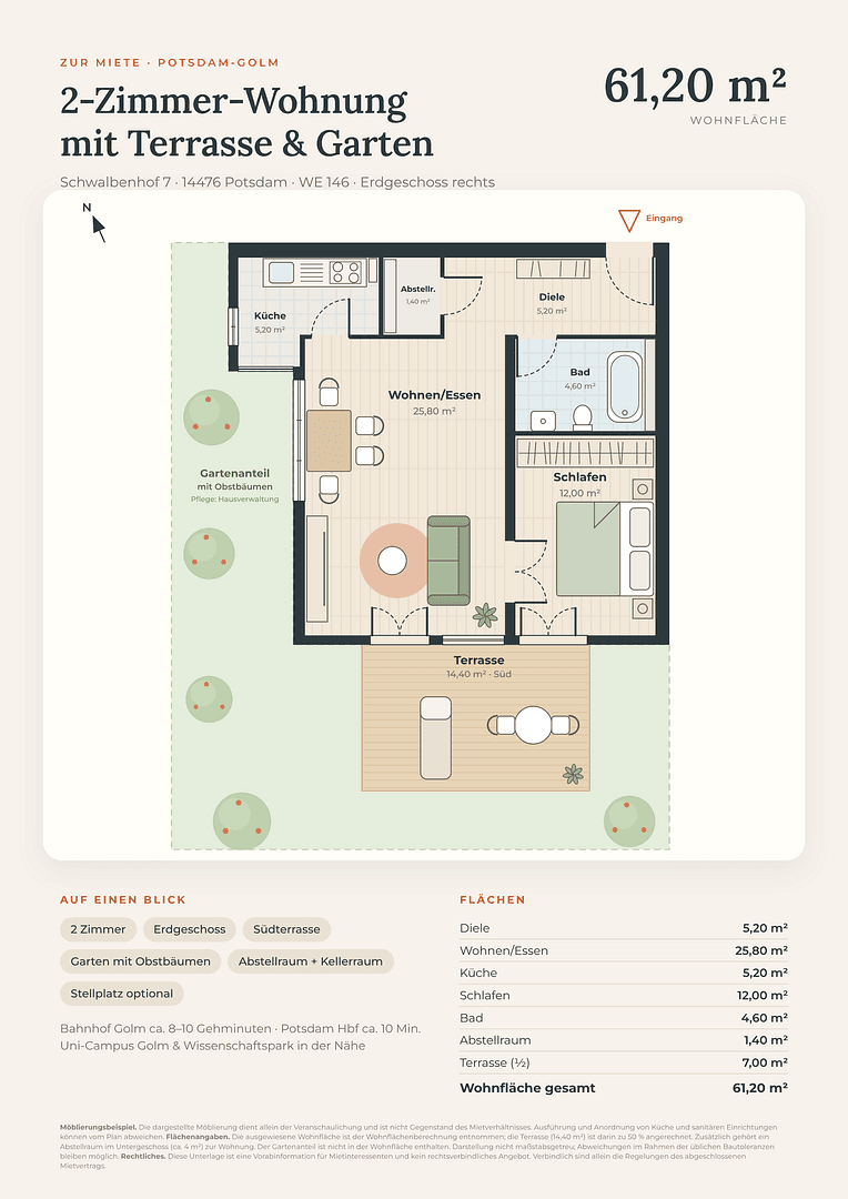 Prenájom bytu 2-izbový 62 m², Schwalbenhof 7, Potsdam, Brandenbursko Prenájom bytu 2-izbový 62 m², Schwalbenhof 7, Potsdam, Brandenbursko