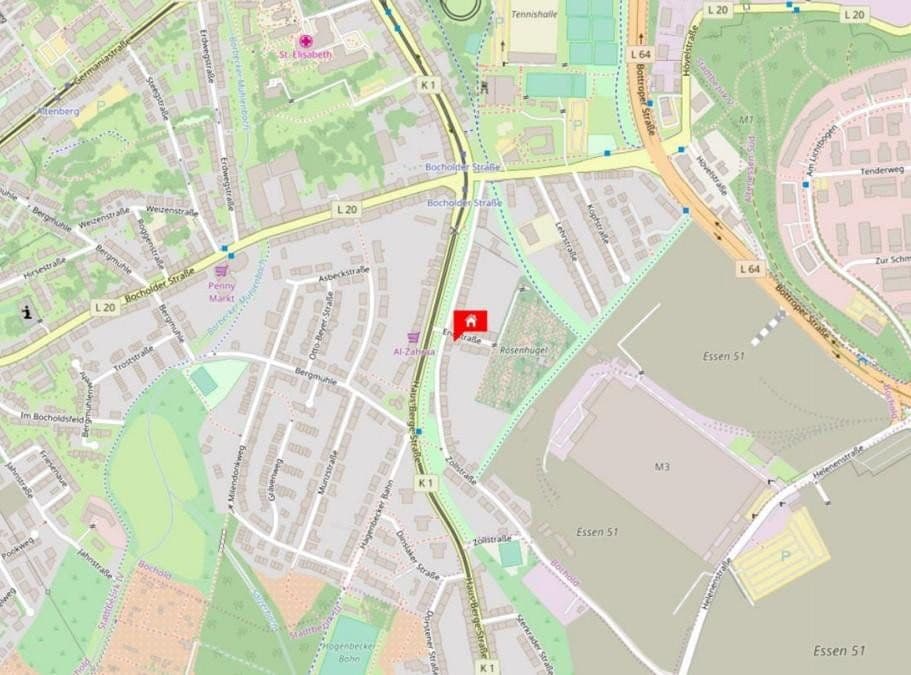 Prenájom bytu 1-izbový 33 m², Essen, Severné Porýnie - Westfálsko Prenájom bytu 1-izbový 33 m², Essen, Severné Porýnie - Westfálsko