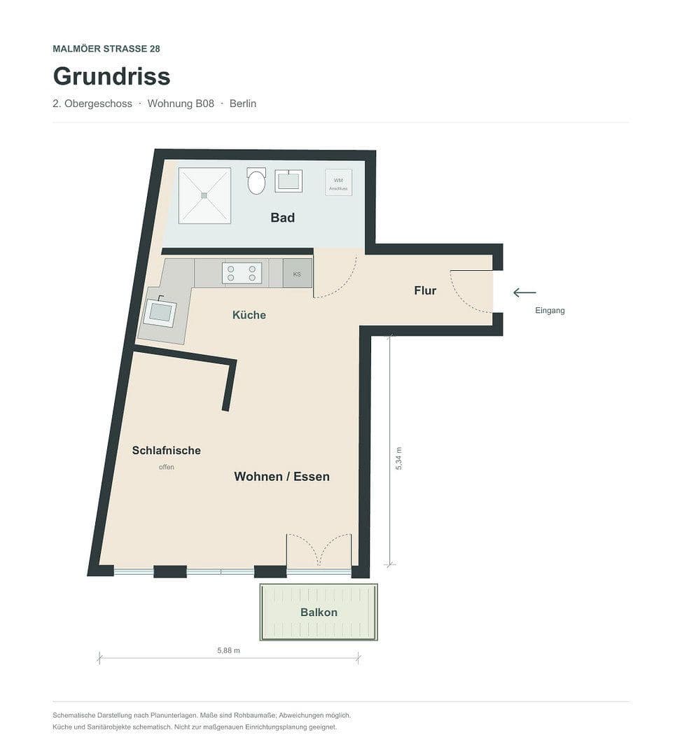 Prenájom bytu 1-izbový 51 m², Malmoer Str. 28c, Berlin, Berlín Prenájom bytu 1-izbový 51 m², Malmoer Str. 28c, Berlin, Berlín