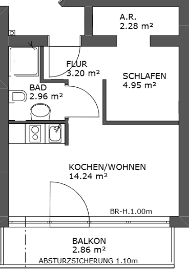 Prenájom bytu 1-izbový 30 m², Rheinlanddamm 6, Dortmund, Severné Porýnie - Westfálsko Prenájom bytu 1-izbový 30 m², Rheinlanddamm 6, Dortmund, Severné Porýnie - Westfálsko