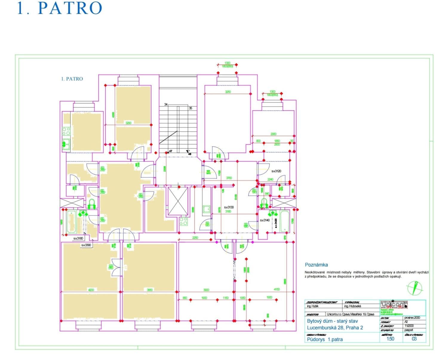 Prenájom bytu 3-izbový 110 m², Lucemburská, Praha, Praha Prenájom bytu 3-izbový 110 m², Lucemburská, Praha, Praha