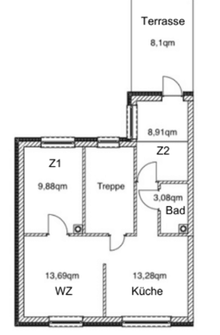 Prenájom bytu 3-izbový 65 m², Geleitstraße 30, Hanau, Hesensko Prenájom bytu 3-izbový 65 m², Geleitstraße 30, Hanau, Hesensko