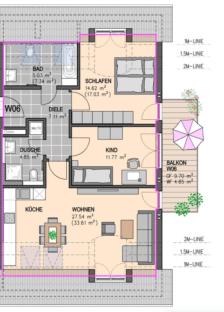 Prenájom bytu 3-izbový 75 m², Hötzlring 20, München, Bavorsko Prenájom bytu 3-izbový 75 m², Hötzlring 20, München, Bavorsko