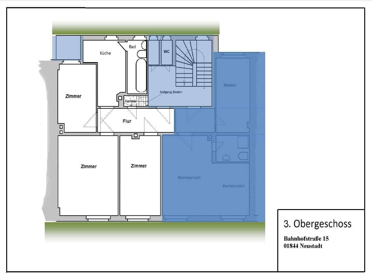 Prenájom bytu 3-izbový 71 m², Bahnhofstraße 15, Neustadt in Sachsen, Sasko Prenájom bytu 3-izbový 71 m², Bahnhofstraße 15, Neustadt in Sachsen, Sasko