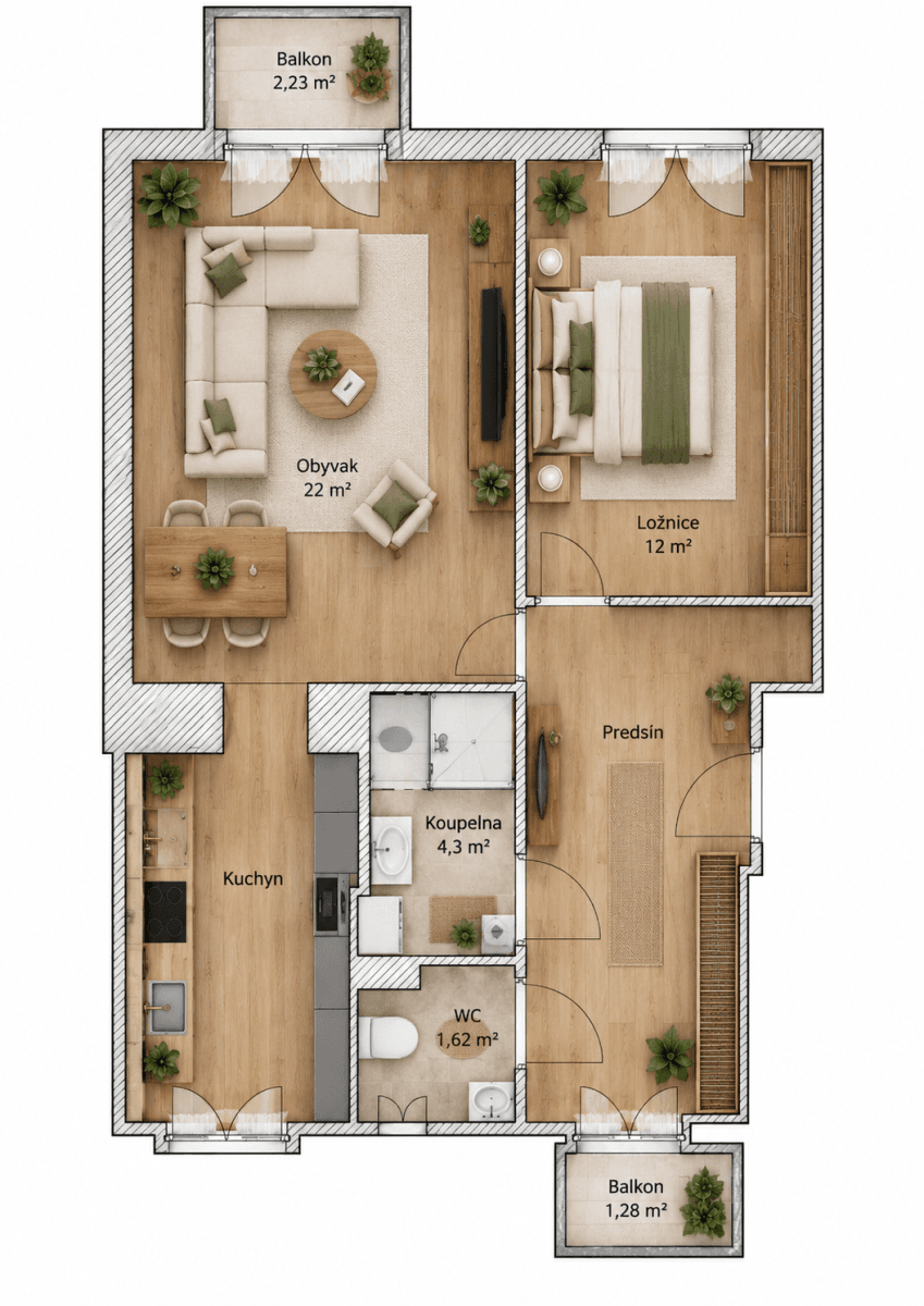 Predaj bytu 2-izbový 56 m², Čihákova, Praha, Praha Predaj bytu 2-izbový 56 m², Čihákova, Praha, Praha