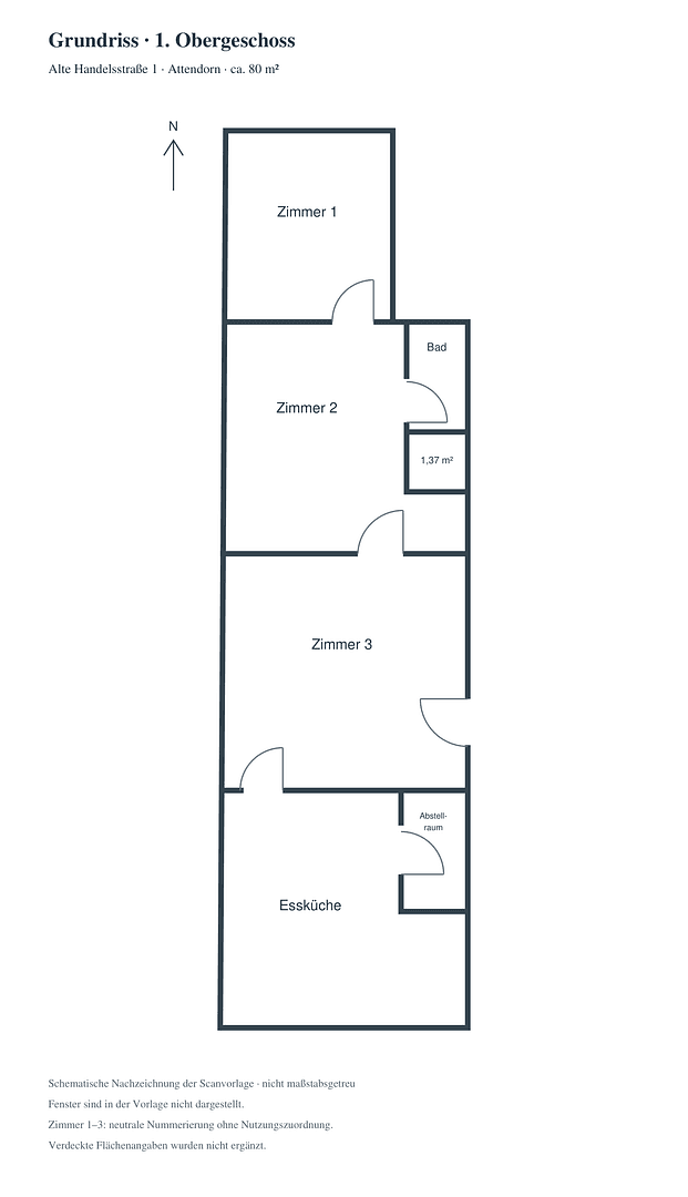 Prenájom bytu 3-izbový 80 m², Alte Handelsstraße, Attendorn, Severné Porýnie - Westfálsko Prenájom bytu 3-izbový 80 m², Alte Handelsstraße, Attendorn, Severné Porýnie - Westfálsko