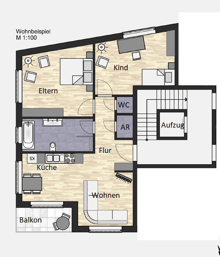 Prenájom bytu 3-izbový 76 m², Dauchinger Straße 13, Villingen-Schwenningen, Bádensko-Wurttembersko Prenájom bytu 3-izbový 76 m², Dauchinger Straße 13, Villingen-Schwenningen, Bádensko-Wurttembersko