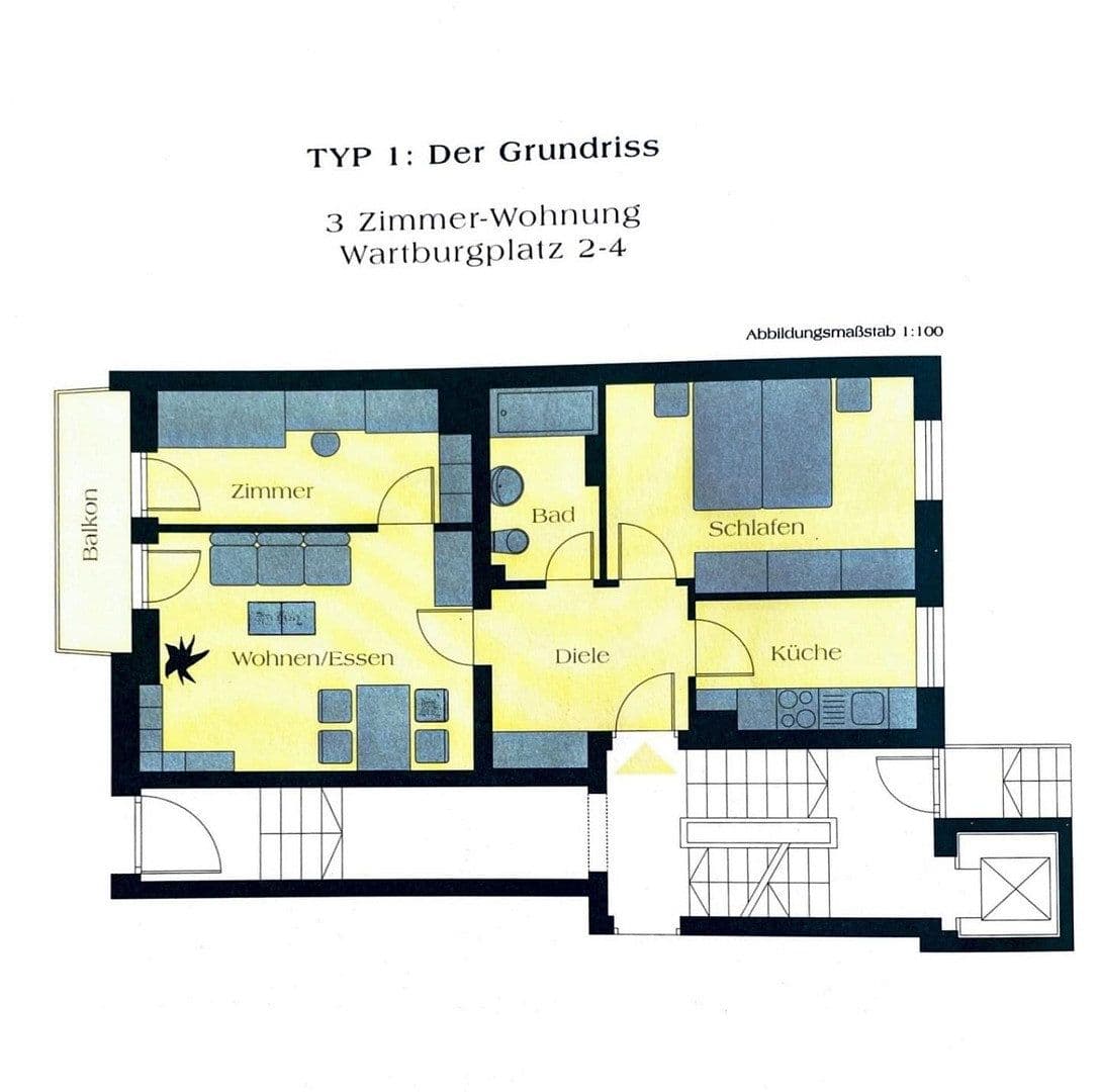Prenájom bytu 3-izbový 60 m², München, Bavorsko Prenájom bytu 3-izbový 60 m², München, Bavorsko