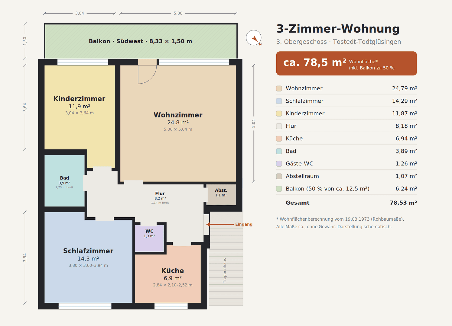 Predaj bytu 3-izbový 79 m², Breslauer Straße 59, Tostedt, Dolné Sasko Predaj bytu 3-izbový 79 m², Breslauer Straße 59, Tostedt, Dolné Sasko