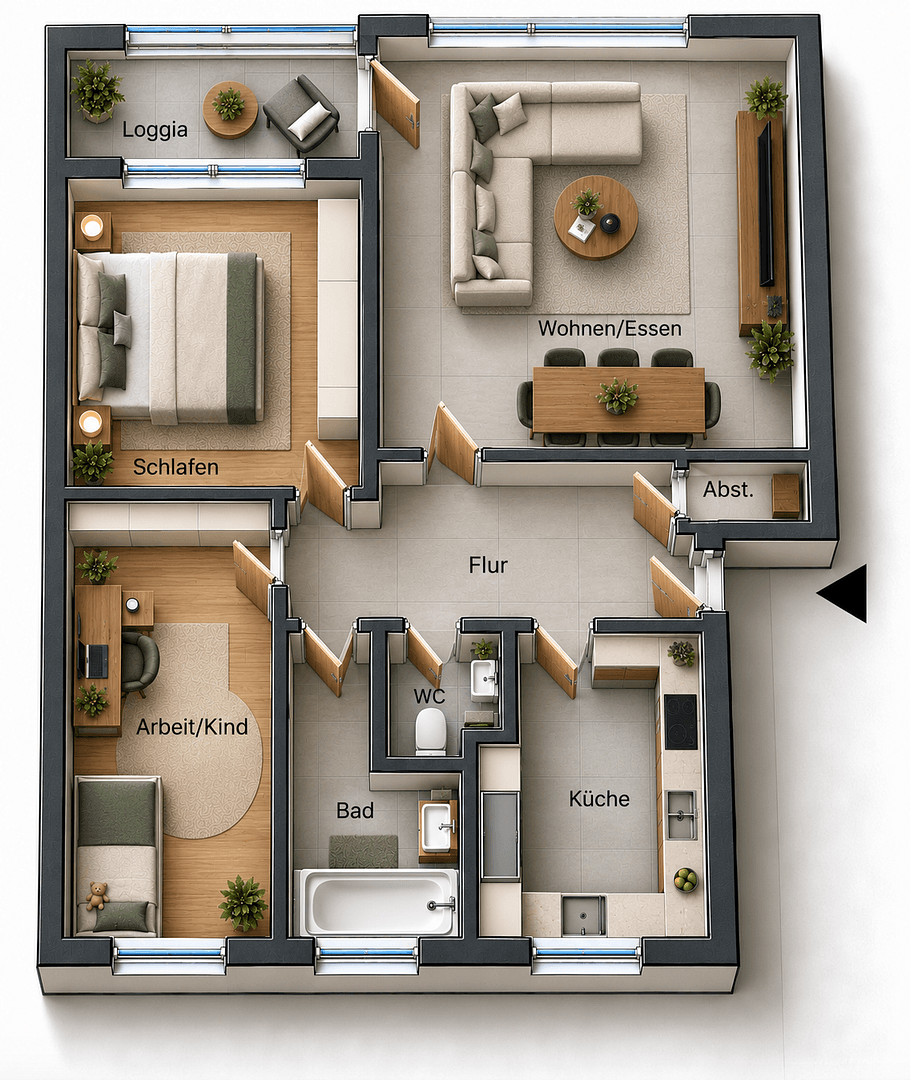 Prenájom bytu 3-izbový 70 m², Mönchengladbach, Severné Porýnie - Westfálsko Prenájom bytu 3-izbový 70 m², Mönchengladbach, Severné Porýnie - Westfálsko