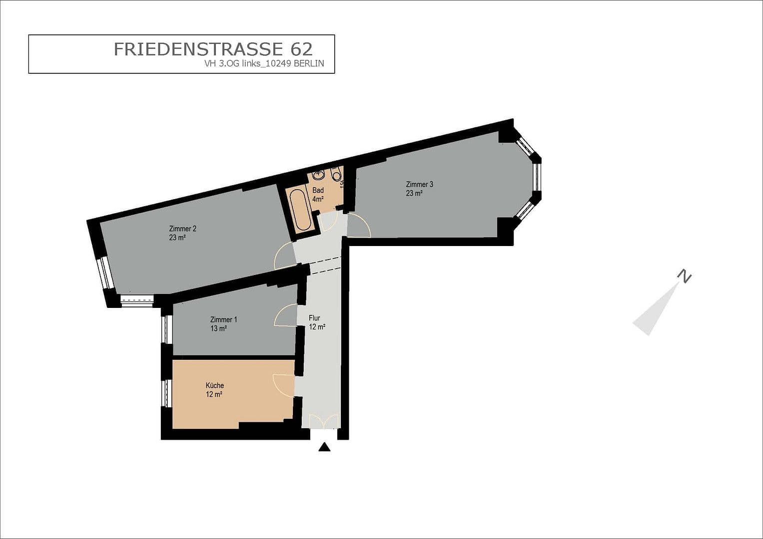 Prenájom bytu 3-izbový 88 m², Berlin, Berlín Prenájom bytu 3-izbový 88 m², Berlin, Berlín