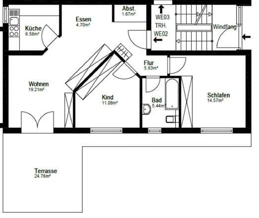 Prenájom bytu 3-izbový 75 m², Schlüchtern, Hesensko Prenájom bytu 3-izbový 75 m², Schlüchtern, Hesensko