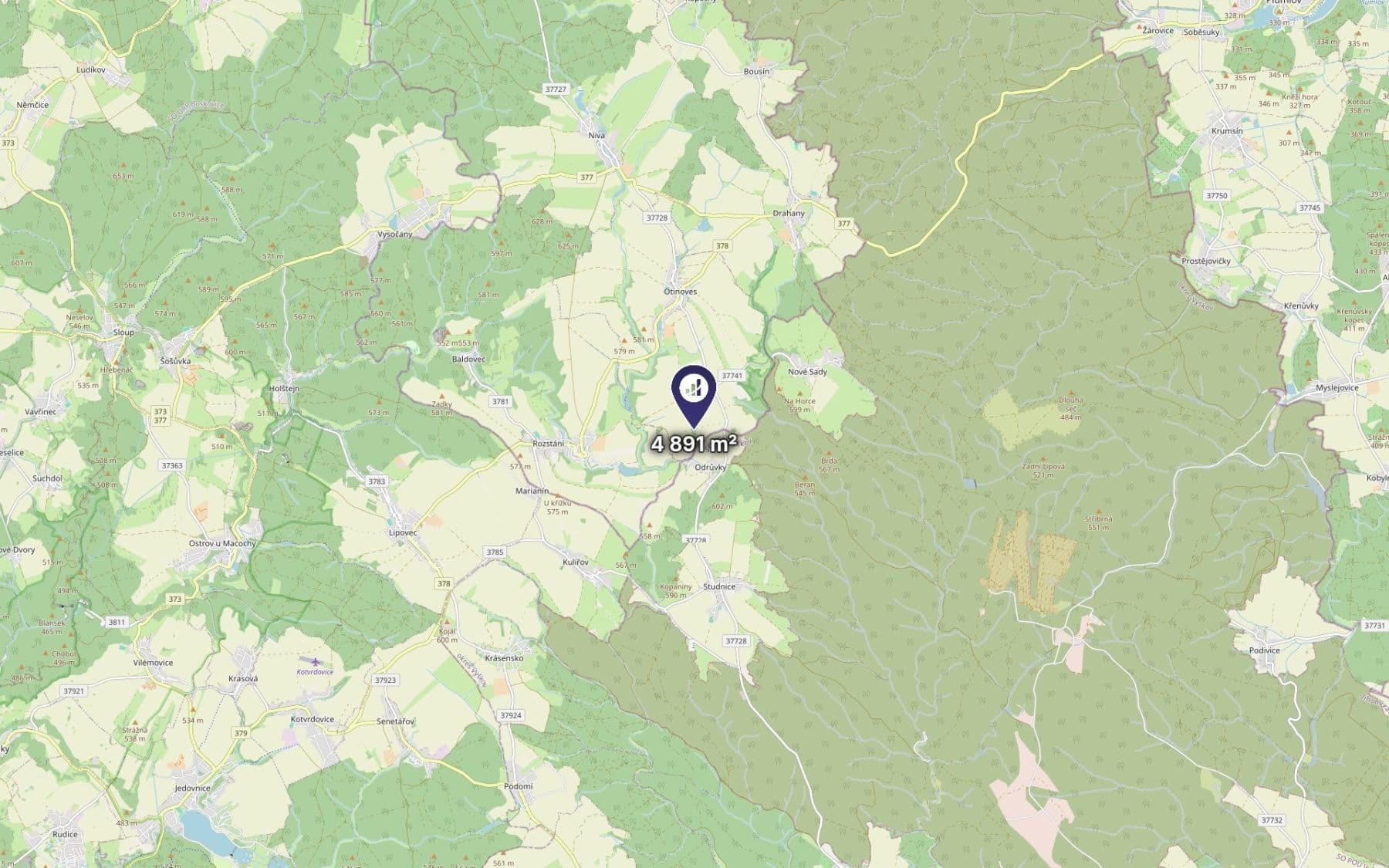 Predaj pozemku 4.891 m², Otinoves, Olomoucký kraj Predaj pozemku 4.891 m², Otinoves, Olomoucký kraj