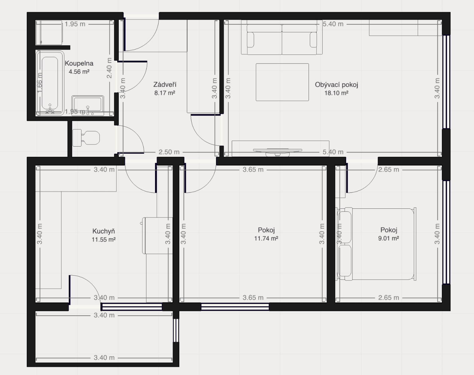Predaj bytu 3-izbový 66 m², Česákova, Praha, Praha Predaj bytu 3-izbový 66 m², Česákova, Praha, Praha