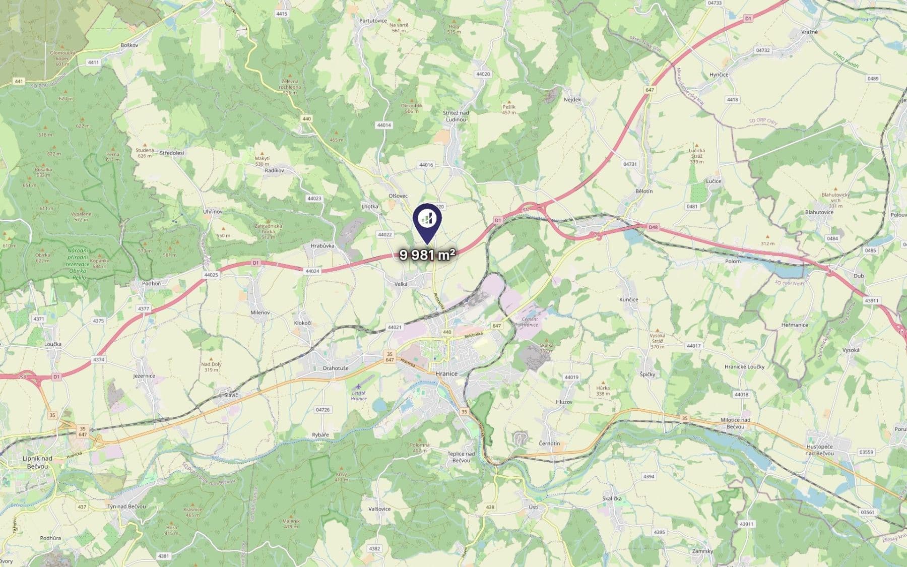 Predaj pozemku 9.981 m², Hranice, Olomoucký kraj Predaj pozemku 9.981 m², Hranice, Olomoucký kraj