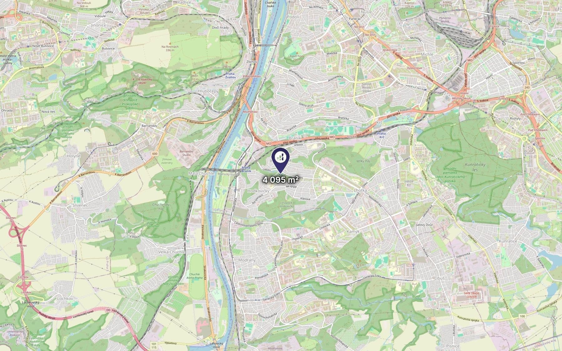 Predaj pozemku 4.095 m², Praha, Praha Predaj pozemku 4.095 m², Praha, Praha
