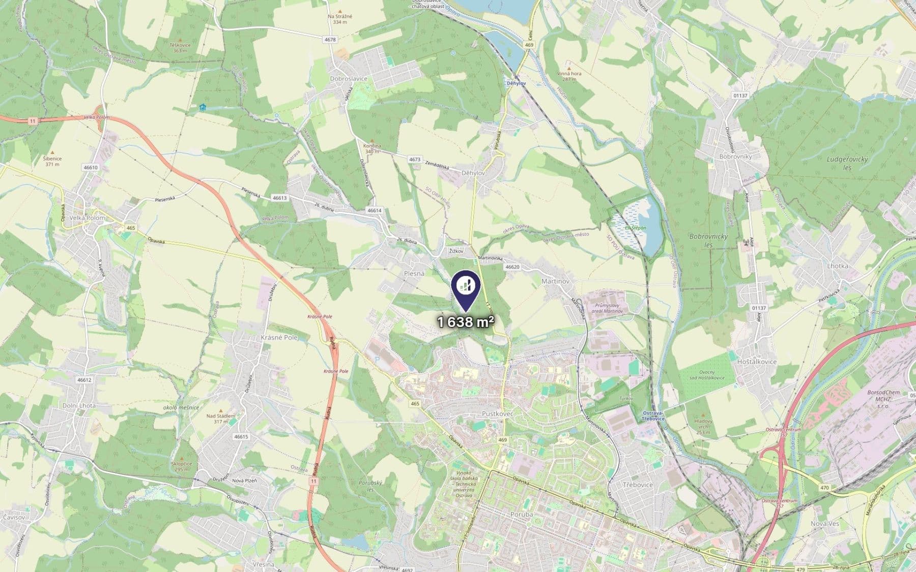 Predaj pozemku 1.638 m², Ostrava, Moravskoslezský kraj Predaj pozemku 1.638 m², Ostrava, Moravskoslezský kraj