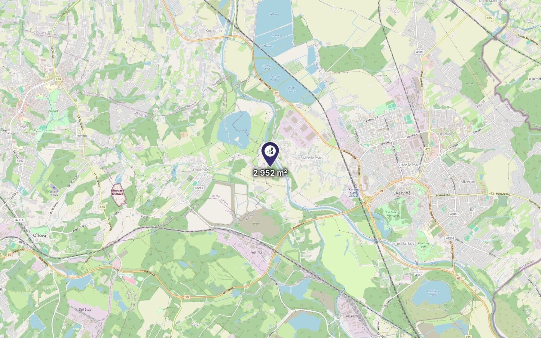 Predaj pozemku 2.952 m², Karviná, Moravskoslezský kraj Predaj pozemku 2.952 m², Karviná, Moravskoslezský kraj