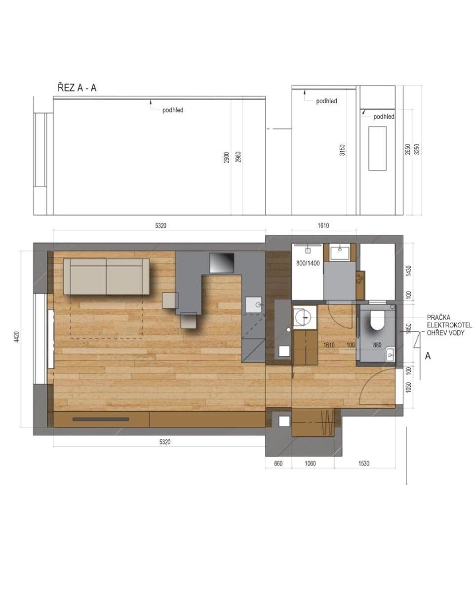 Prenájom bytu 1-izbový 35 m², Vodárenská, Praha, Praha Prenájom bytu 1-izbový 35 m², Vodárenská, Praha, Praha
