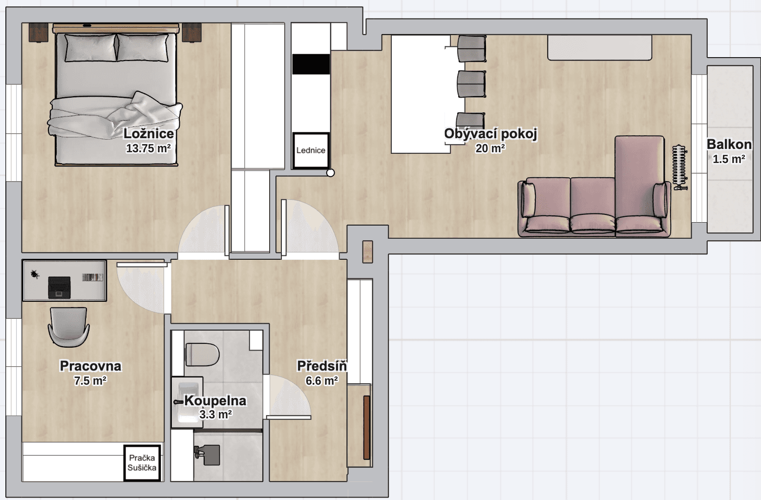 Predaj bytu 2-izbový 52 m², Buková, Praha, Praha Predaj bytu 2-izbový 52 m², Buková, Praha, Praha