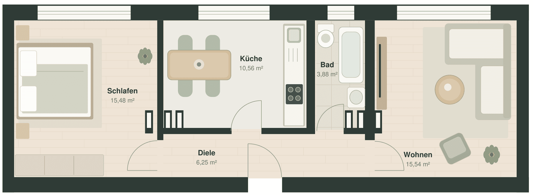 Predaj bytu 2-izbový 52 m², Bochum, Severné Porýnie - Westfálsko Predaj bytu 2-izbový 52 m², Bochum, Severné Porýnie - Westfálsko