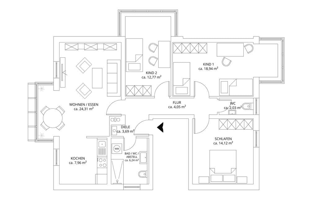 Predaj bytu 4-izbový 92 m², Straubing, Bavorsko Predaj bytu 4-izbový 92 m², Straubing, Bavorsko