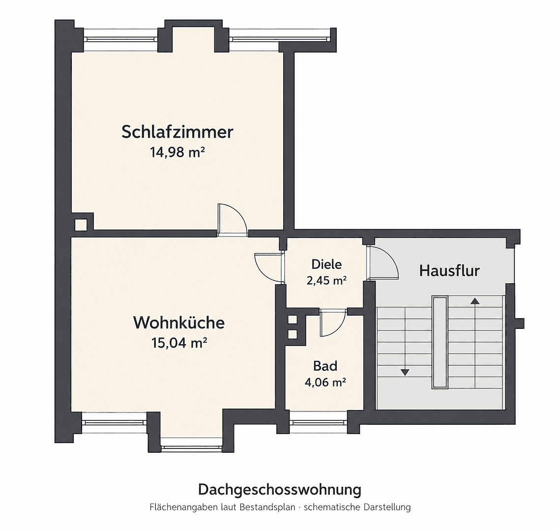 Prenájom bytu 2-izbový 35 m², Ostpreußenstraße 243, Bochum, Severné Porýnie - Westfálsko Prenájom bytu 2-izbový 35 m², Ostpreußenstraße 243, Bochum, Severné Porýnie - Westfálsko