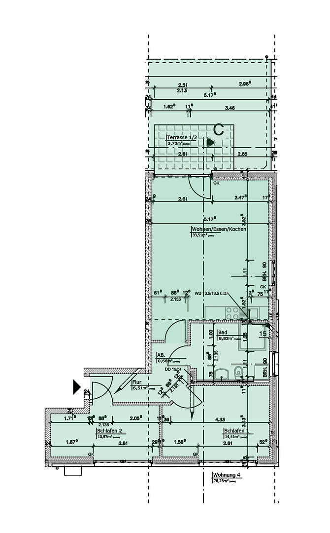 Prenájom bytu 3-izbový 79 m², Dieckmannstraße 146, Münster, Severné Porýnie - Westfálsko Prenájom bytu 3-izbový 79 m², Dieckmannstraße 146, Münster, Severné Porýnie - Westfálsko