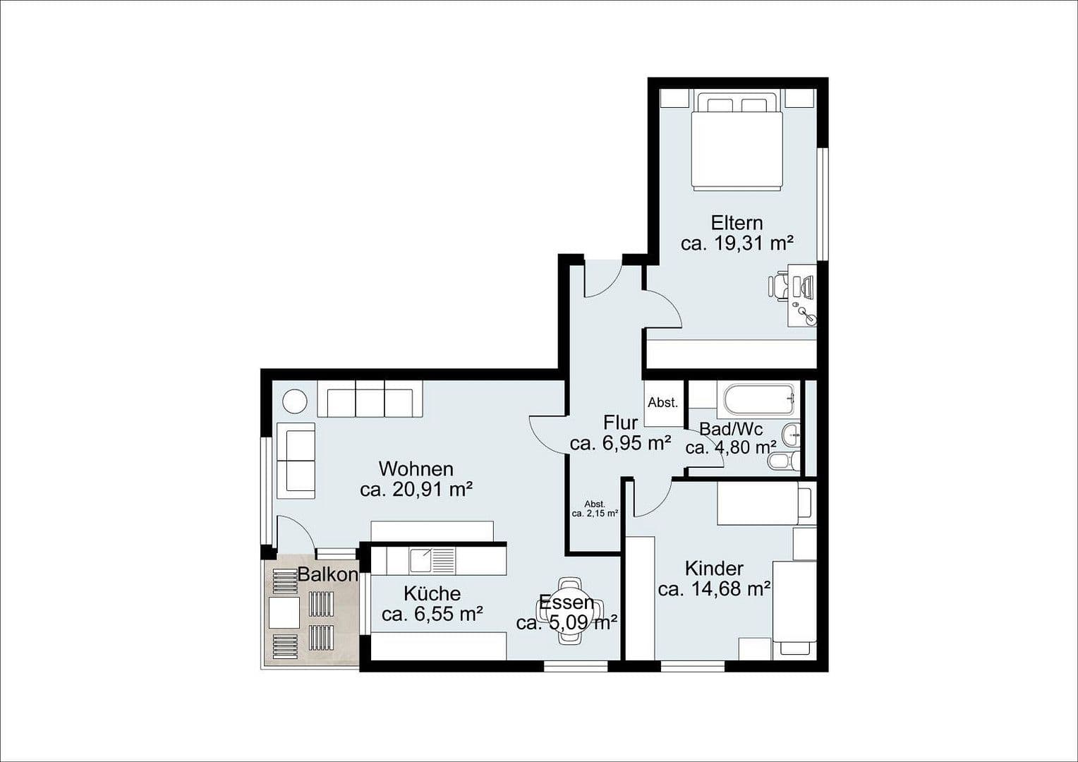 Predaj bytu 3-izbový 80 m², Straubing, Bavorsko Predaj bytu 3-izbový 80 m², Straubing, Bavorsko