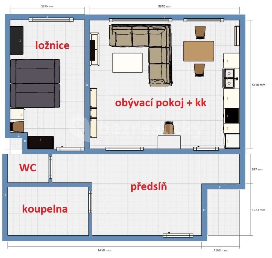 Prenájom bytu 2-izbový 60 m², Na Žertvách, Praha, Praha Prenájom bytu 2-izbový 60 m², Na Žertvách, Praha, Praha
