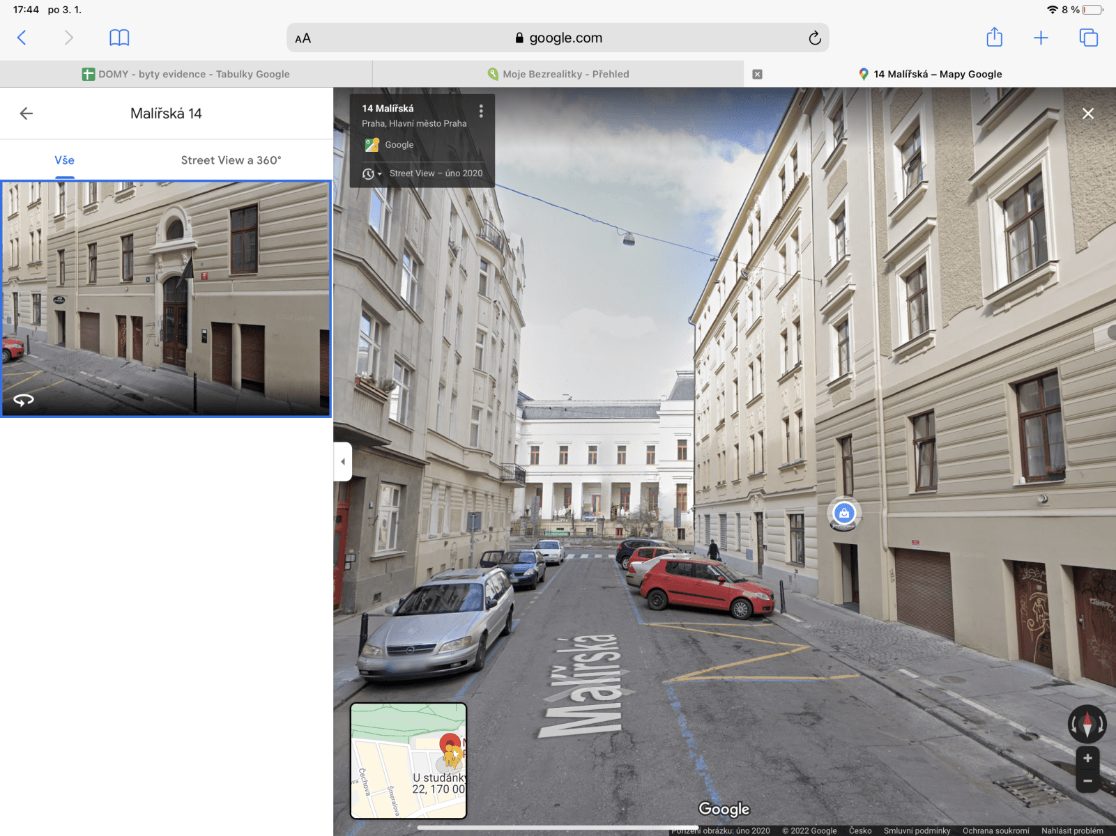 Prenájom bytu 3-izbový 68 m², Malířská, Praha, Praha Prenájom bytu 3-izbový 68 m², Malířská, Praha, Praha