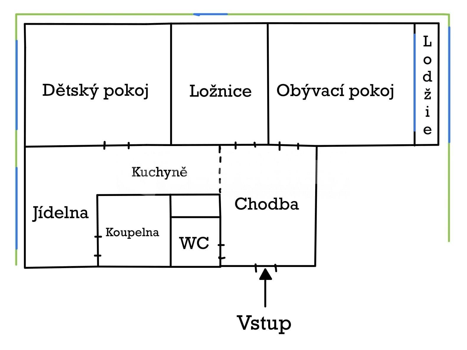 Prenájom bytu 3-izbový 65 m², Nedašovská, Praha, Praha Prenájom bytu 3-izbový 65 m², Nedašovská, Praha, Praha