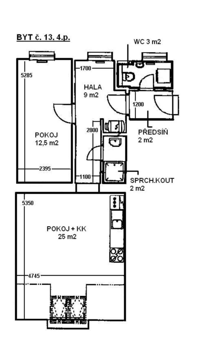 Prenájom bytu 2-izbový 54 m², Štítného, Praha, Praha Prenájom bytu 2-izbový 54 m², Štítného, Praha, Praha