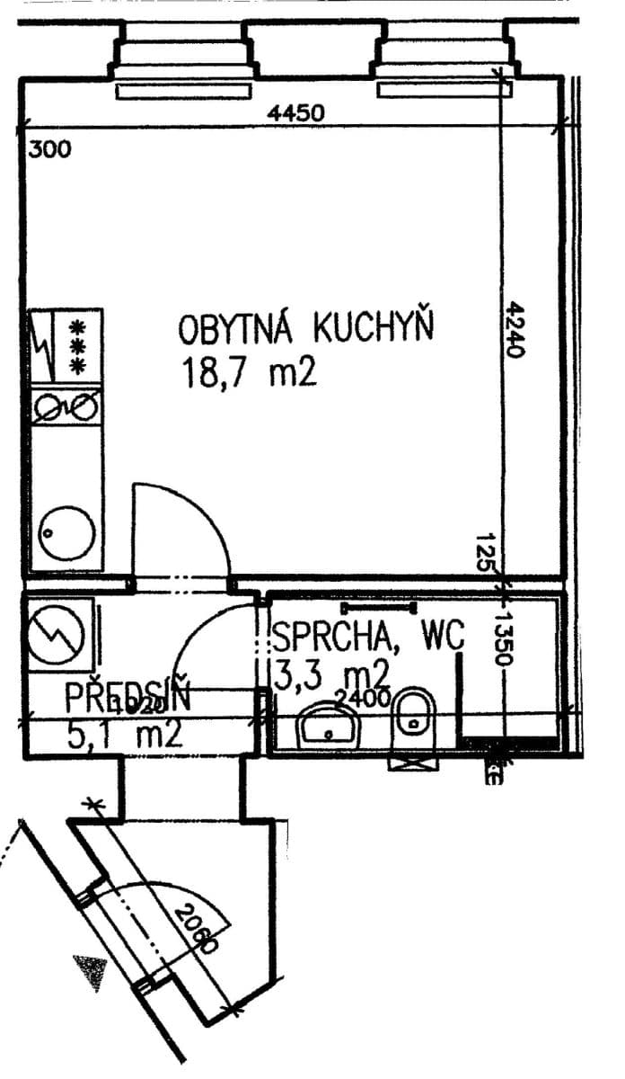 Prenájom bytu 1-izbový 27 m², Štítného, Praha, Praha Prenájom bytu 1-izbový 27 m², Štítného, Praha, Praha