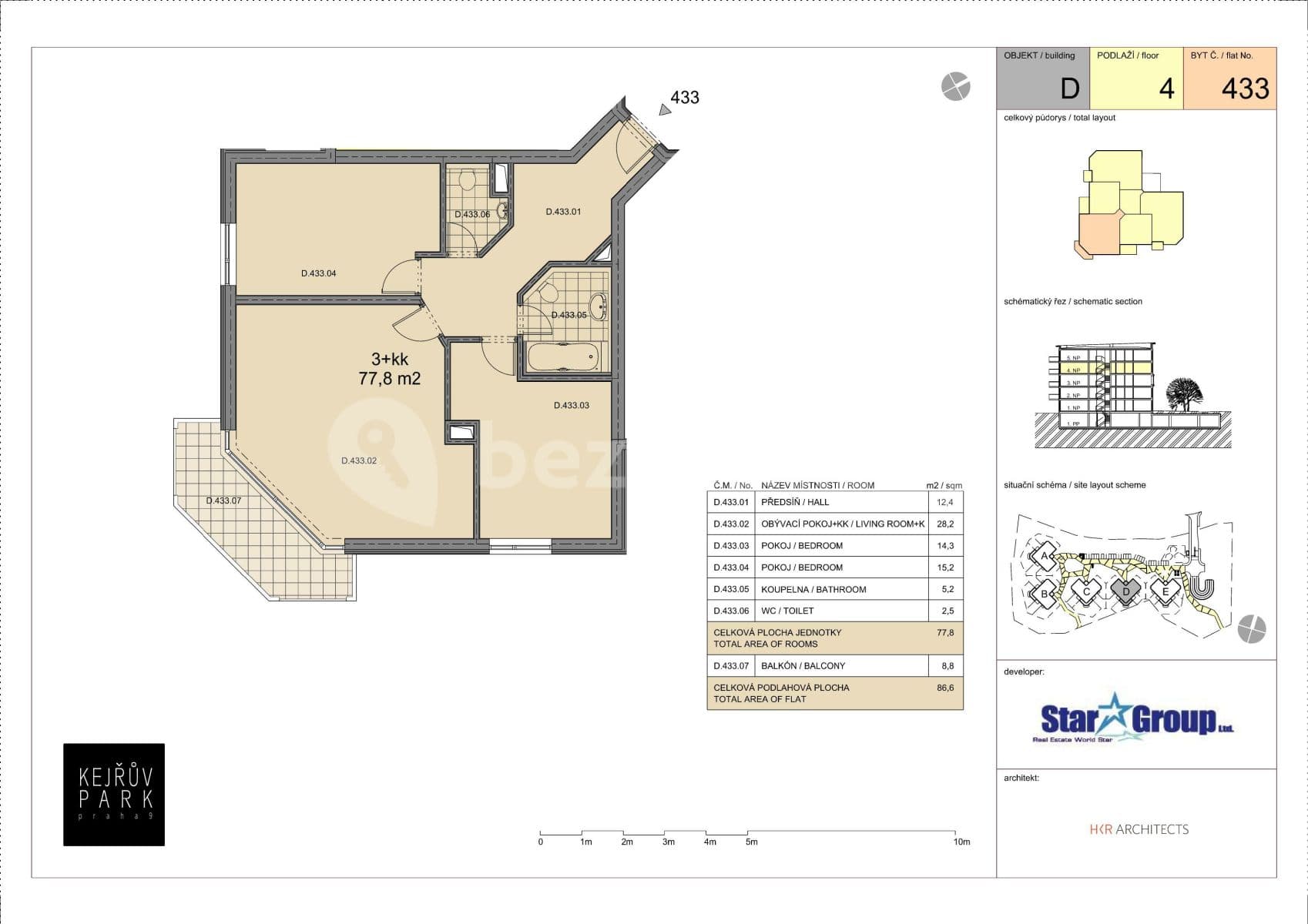 Prenájom bytu 3-izbový 78 m², Nademlejnská, Praha, Praha Prenájom bytu 3-izbový 78 m², Nademlejnská, Praha, Praha
