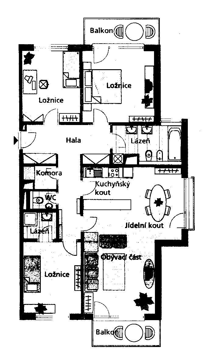 Prenájom bytu 4-izbový 141 m², Naardenská, Praha, Praha