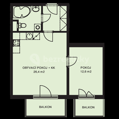 Prenájom bytu 2-izbový 50 m², Kamelova, Praha, Praha Prenájom bytu 2-izbový 50 m², Kamelova, Praha, Praha