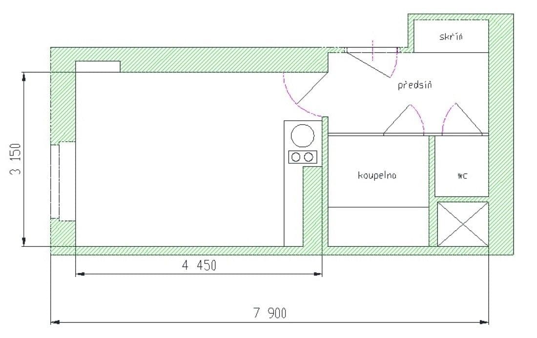 Prenájom bytu 1-izbový 22 m², Sakařova, Pardubice, Pardubický kraj Prenájom bytu 1-izbový 22 m², Sakařova, Pardubice, Pardubický kraj