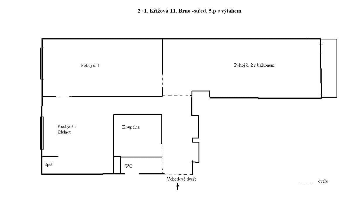 Prenájom bytu 2-izbový 53 m², Křížová, Brno, Jihomoravský kraj Prenájom bytu 2-izbový 53 m², Křížová, Brno, Jihomoravský kraj